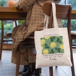 Personalizada Nacimiento Flor Grande Bolsa de lona con nombre Cumpleaños Aniversario Regalo para Mujeres