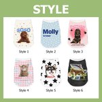 Personalizzato Retro Star Bow Photo Design 100% cotone Pet Vest con nome Pet Party Birthday Gift for Dog Cat Pet Owners