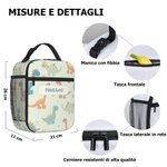 Borsa termica personalizzata per il pranzo multicolore con nome e motivi cartoni animati regalo per ritorno a scuola o compleanni per bambini