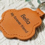 Porte-bonheur personnalisé en cuir PU avec nom et texte Cadeau de sympathie pour la perte d'un animal de compagnie