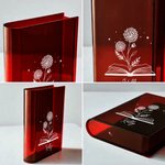 Personalised Birth Flower Book Clear Book Vase with Name Bookshelf Room Decor Birthday Gift for Book Lovers