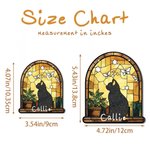 Personalized Stained Glass Style Black Cat Acrylic Ornament Window Balcony Decor Birthday Gift for Friend Family Pet Lover