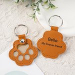 Porte-bonheur personnalisé en cuir PU avec nom et texte Cadeau de sympathie pour la perte d'un animal de compagnie