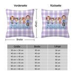 Personalisierter 1-5 Cartoon Charaktere FAMILY Kissenbezug Haus Deko Geburtstag Jahrestag Hauseinweihung Geschenk für Familie