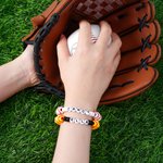 Personalised Baseball Softball Acrylic Beaded Bracelet with Text Team Spirit Wear Game Day Birthday Gift for Kids Baseball Softball Players