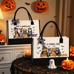 Sac à dos en toile personnalisé avec nom Trick or Treat Cadeau d'Halloween pour les amis des animaux de compagnie