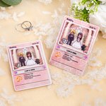 Personalized Cute Pixel Couple Character TCG Classic Poke Card with Text and Wooden Holder Wedding Valentine's Day Anniversary Gift for Couple