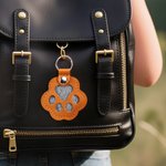 Porte-bonheur personnalisé en cuir PU avec nom et texte Cadeau de sympathie pour la perte d'un animal de compagnie