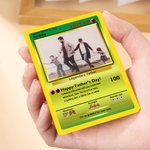 Personalized Photo Classic TCG Poke Card with Text and Wooden Stand Father's Day Birthday Gift for Dad