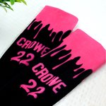 Personalized Water Dropping Soft Compression Socks with Name and Number Team Accessory Game Day Gift for Ball Sports Lover