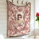 Henkilökohtainen Toile De Jouy sarjakuvahahmo Tupsu pehmeä heittää peitto nimi häät syntymäpäivä vuosipäivä lahja naisille tytöille