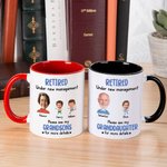 Personalised Retired Under New Management 11 oz Ceramic Mug with 1-6 Kid Face Photos Funny Retirement Gift for Grandparents