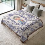 Henkilökohtainen Toile De Jouy sarjakuvahahmo Tupsu pehmeä heittää peitto nimi häät syntymäpäivä vuosipäivä lahja naisille tytöille