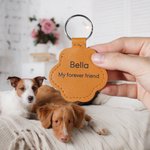 Porte-bonheur personnalisé en cuir PU avec nom et texte Cadeau de sympathie pour la perte d'un animal de compagnie