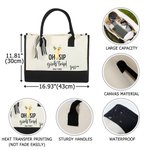 Gepersonaliseerde Oh Sip Girls Trip Drinks Grote Canvas Tas met Naam en Schouderband Reizen Dagelijks Gebruik Vakantiegeschenk voor Vrouwen Meisjes