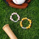 Personalised Baseball Softball Acrylic Beaded Bracelet with Text Team Spirit Wear Game Day Birthday Gift for Kids Baseball Softball Players