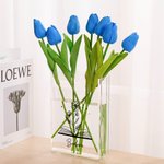 Personalised Birth Flower Book Clear Book Vase with Name Bookshelf Room Decor Birthday Gift for Book Lovers