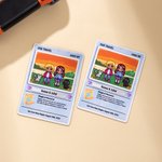 Personalized Cute Pixel Couple Character TCG Classic Poke Card with Text and Wooden Holder Wedding Valentine's Day Anniversary Gift for Couple