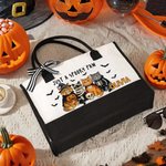 Sac à dos en toile personnalisé avec nom Trick or Treat Cadeau d'Halloween pour les amis des animaux de compagnie