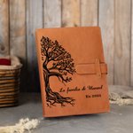Funda de cuaderno A5 personalizada de cuero PU con nombre y diseño de árbol de vida regalo del Día de la Madre o cumpleaños para familiares