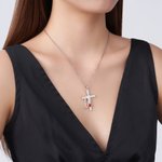 Personalized Birthstone Stethoscope Cross Necklace Religious Jewelry Birthday Gift for Christian Women Nurses Doctors