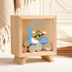 Personalizzato Carino Dinosauro Fantasia Unicorno Cartoon Animali Salvadanaio in legno con nome e anno Ritorno a scuola Regalo di compleanno per bambini