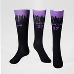 Personalized Water Dropping Soft Compression Socks with Name and Number Team Accessory Game Day Gift for Ball Sports Lover