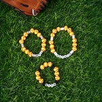 Personalised Baseball Softball Acrylic Beaded Bracelet with Text Team Spirit Wear Game Day Birthday Gift for Kids Baseball Softball Players