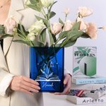 Personalised Birth Flower Book Clear Book Vase with Name Bookshelf Room Decor Birthday Gift for Book Lovers