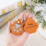 Porte-bonheur personnalisé en cuir PU avec nom et texte Cadeau de sympathie pour la perte d'un animal de compagnie