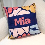 Personalisierter Weicher Kissenbezug mit Dänischen Blumen Namen Haus Deko Geburtstagsgeschenk für Freunde Damen