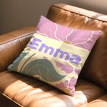 Personalisierter Weicher Kissenbezug mit Dänischen Blumen Namen Haus Deko Geburtstagsgeschenk für Freunde Damen