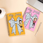 Personalized Cartoon Teacher Character Bow Element A5 Journal Notebook with Text Teacher's Day Back to School Gift for Teachers