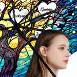 Albero di famiglia personalizzato in vetro colorato finto 2-25 nomi Ombrello automatico Tri-Fold Memento Regalo di compleanno per la famiglia