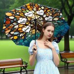 Albero di famiglia personalizzato in vetro colorato finto 2-25 nomi Ombrello automatico Tri-Fold Memento Regalo di compleanno per la famiglia