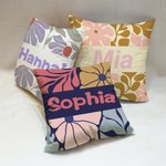 Personalisierter Weicher Kissenbezug mit Dänischen Blumen Namen Haus Deko Geburtstagsgeschenk für Freunde Damen