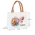 Bolso de lona personalizada con diseño de flor de nacimiento y mariposa con nombre ideal regalo de cumpleaños o aniversario para mujeres