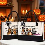 Sac à dos en toile personnalisé avec nom Trick or Treat Cadeau d'Halloween pour les amis des animaux de compagnie