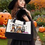 Sac à dos en toile personnalisé avec nom Trick or Treat Cadeau d'Halloween pour les amis des animaux de compagnie