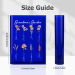 Personalised 1-10 Birth Flowers Clear Book Vase with Name and Title Bookshelf Room Decor Birthday Gift for Mother Grandmother Book Lovers