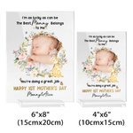 Personalized The Best Mommy Belongs to Me Acrylic Plaque Ornament with Photo and Text Home Decor Birthday Mother's Day Gift for Mother