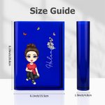 Personalized Cartoon Character Birth Flower Clear Book Vase with Name Bookshelf Room Decor Birthday Gift for Family Friend