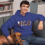 Personnalisé 1-9 Photos Collage Design Multicolore T-shirt Sweatshirt Hoodie avec Nom Anniversaire Cadeau pour Famille Pet Lovers