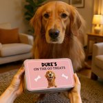 Personalized Cute 3D Cartoon Dog Bone Food-Grade Dog Treat Metal Tin Box with Name Pet’s Day Birthday Gift for Pet Owner Lovers