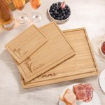 Personalised Line Style Birth Flower Name FSC Bamboo Charcuterie Chopping Board with Juice Groove Thanksgiving Day Birthday Gift for Family