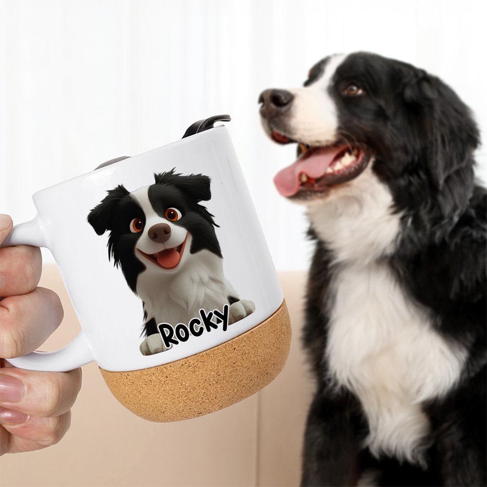 Personlig 3D-tecknad hund 13 oz keramisk kaffemugg med namn Daglig användning Födelsedagspresent för hundälskare Husdjursälskare
