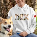 Personnalisé 1-9 Photos Collage Design Multicolore T-shirt Sweatshirt Hoodie avec Nom Anniversaire Cadeau pour Famille Pet Lovers