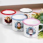 Personalised Face Photo Halloween Costume 12 oz Colourful Rim Enamel Mug with Name Party Daily Use Halloween Holiday Gift for Boys Girls