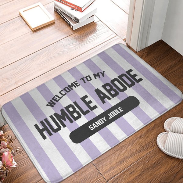 Personalizzato multicolore Sunkissed Stripes Tappetino per porta antiscivolo con testo Home Decor Regalo di compleanno per amici e famiglia