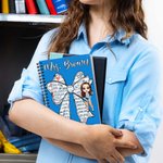 Personalized Cartoon Teacher Character Bow Element A5 Journal Notebook with Text Teacher's Day Back to School Gift for Teachers